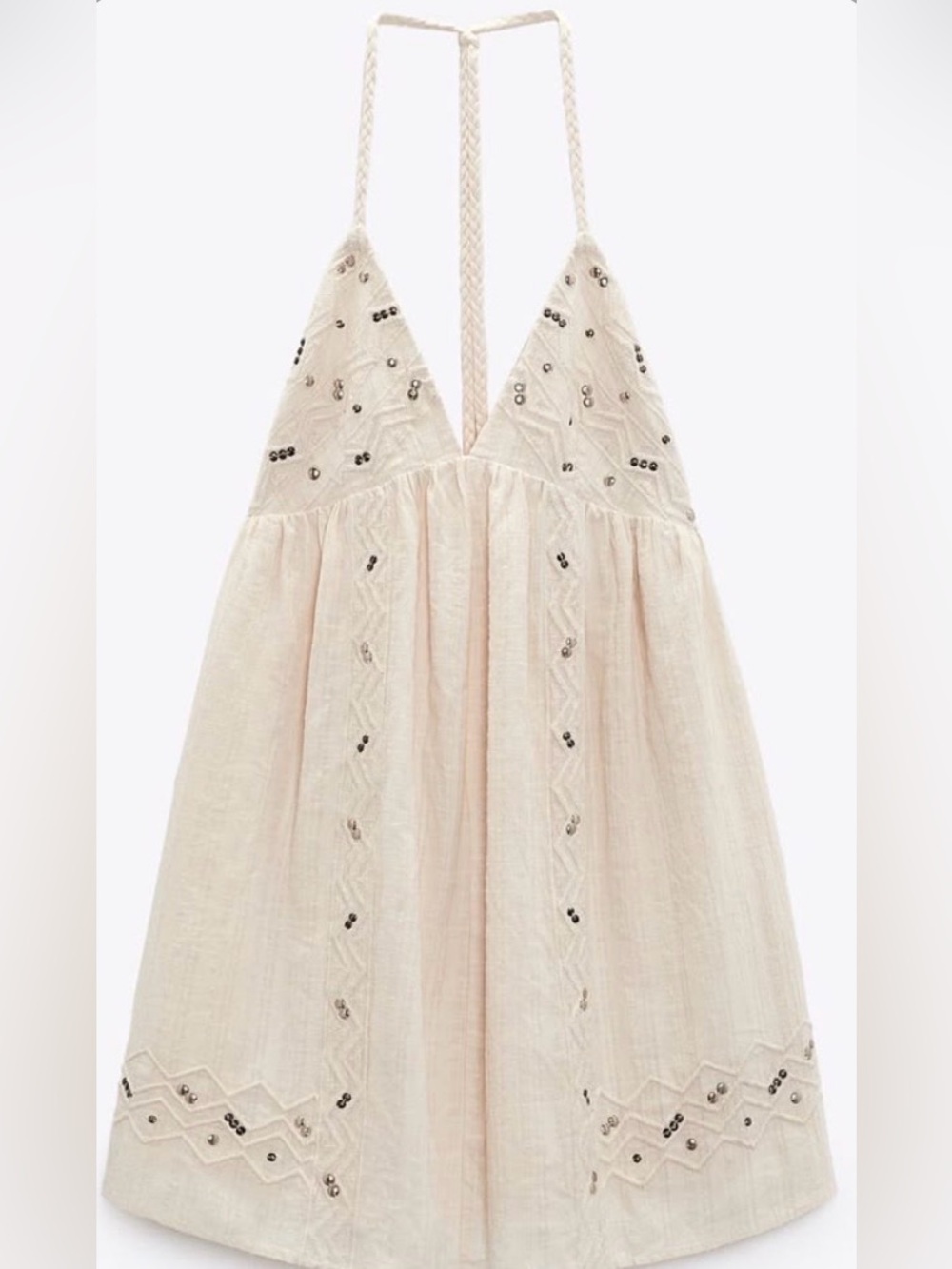 Zara Embroidered Studded mini dress S - Picture 6 of 6